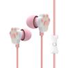 Wired Earphone Shock-proof Deep Bass Univeral Simple Cute Cat Paw In Ear Clear with Microphone for Running