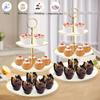 Elegant Golden-Edged 3-Tier Cupcake Stand - Perfect For Tea Parties, Baby Showers & Weddings,Durable Plastic Dessert Tower Tray