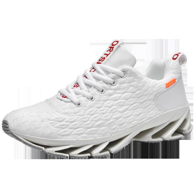 Summer New Korean Version Fashion Couple Running Shoes Flying Woven Fish Scale Blade Large Size Sports Shoes Trendy Men's Shoes