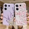 Marble Cat Flower Patterned Soft Transparent Silicone Phone Case For Xiaomi Redmi Note 13 Pro 13C Camera Shockproof Protective Rubber Bumper Cover