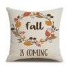 Thanksgiving Linen Pillowcase Autumn Pumpkin Print Pillow Cushion Cover