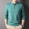 Long-sleeved T-shirt for Men, Autumn New Solid Color Lapel T-shirt for Young and Middle-aged People, POLO Shirt, Bottoming Shirt