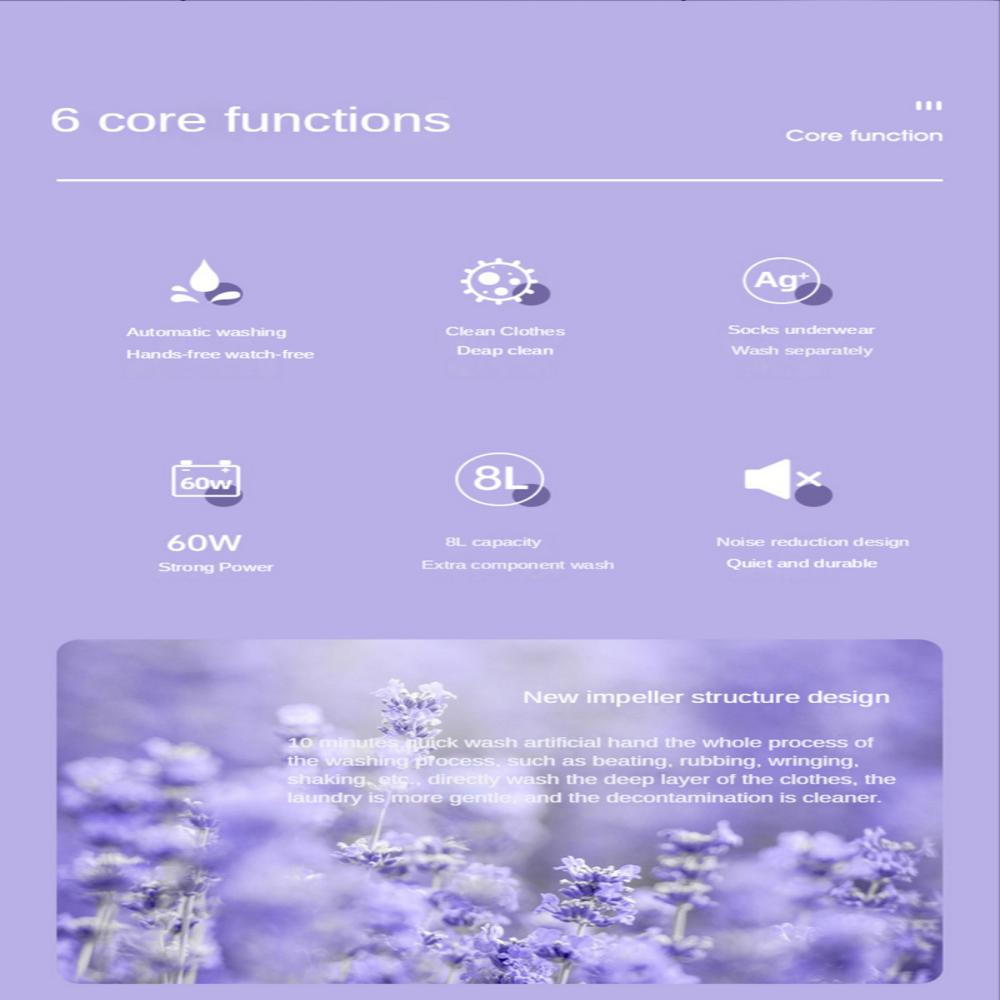 Portable Small Folding Washing Machine Underwear and Socks Washing Machine Ultraviolet Sterilizer Suitable For Business Outdoor