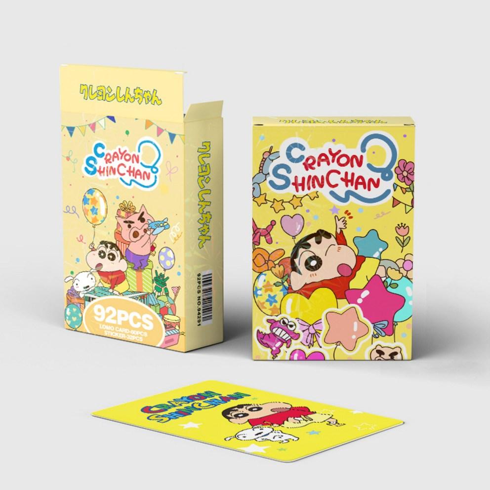 Crayon Shin-chan Photocard Goods LOMO Photocard 60pcs + Mini Sticker 32pcs
