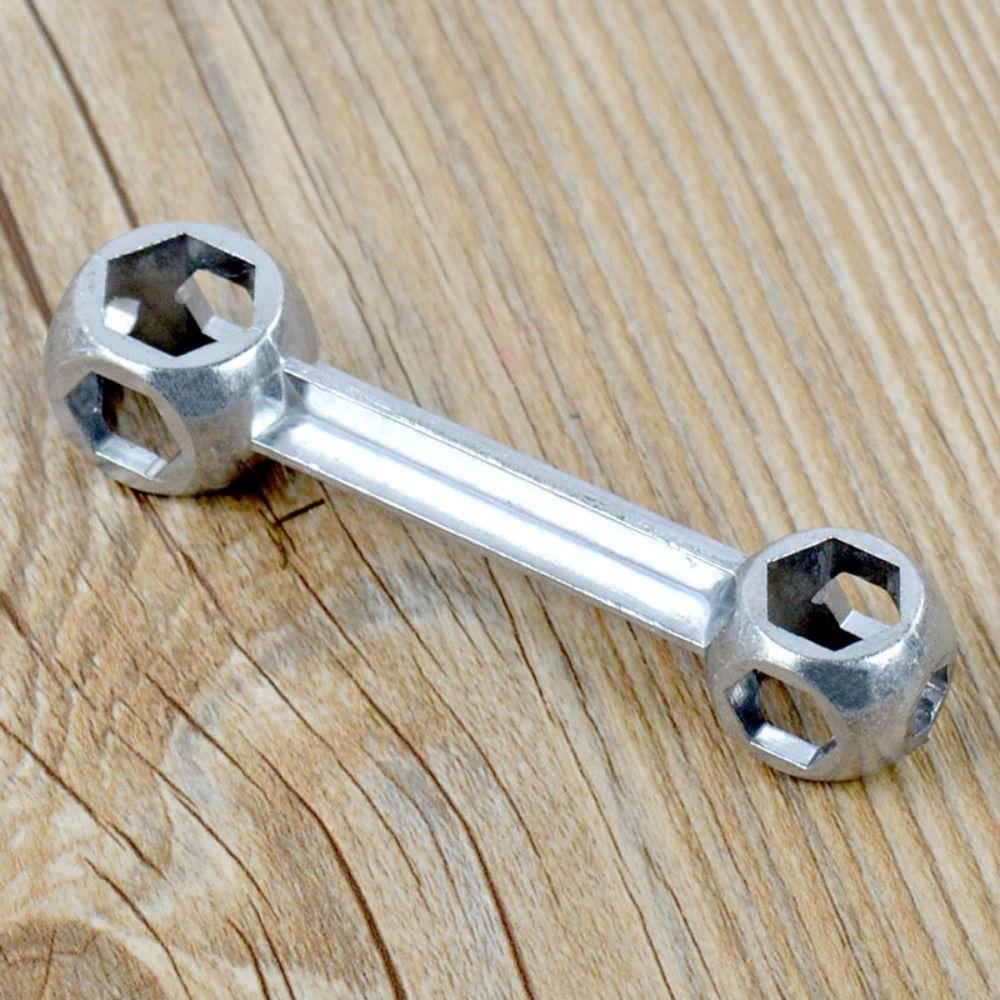 Zinc Alloy Hexagonal Bone Wrench 10-Hole Socket Wrench Durable Bicycle Wrench