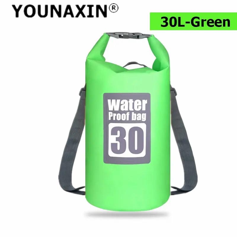 30L PVC Waterproof Dry Bag Outdoor Diving Foldable Storage Beach Swimming Bag Rafting River Ocean Backpack