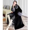 Women's Faux Fox Collar Long Velvet Mink Coat Women's Mink Fur Coat Casual Warmth