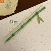 Green Hair Stick Bamboo Leaf Barrette Simple Chopstick Hairpin  for Women