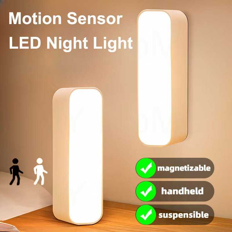 Motion Sensor Night Light Rechargeable Smart Motion Sensor Cabinet Light Wireless LED Night USB Stair Lamp Bedroom Kitch