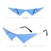 Fashion UV400 Ocean Lens Rimless Oversized Eyewear Women Triangle Sunglasses Sun Glasses Sunglasses