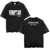 Men Washed T Shirt Casual Linkin Meteora 20th Anniversary Park Vintage Tees Oversized Comfortable Streetwear