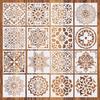 16pcs/set Reusable Stencil Cut Painting Template Floor Wall Tile Fabric Furniture Stencils Mandala Painting Stencils