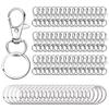 50 Key Chain Hooks with Key Rings, 25 Lobster Claw Rings + 25 Independent Key Rings for DIY Jewelry Making, Art Crafts