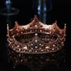 Vintage Crown Round Tiara Bride Head Jewelry Pearl Crystal Hair Accessories Wedding Ornaments