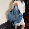 Large-capacity Commuting Denim Bag Simple Style, Versatile Underarm Tote Bag Single-shoulder Crossbody Bag