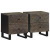 VidaXL Bedside Tables 2 Pcs Black 40x33x46 Cm Solid Mango Wood, Side Table, Bedside Cabinet, Side Table 4017683