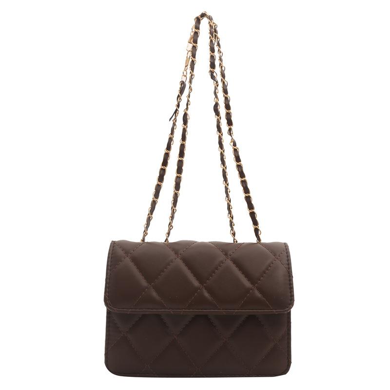 Women'S Bag Fashion Small Square Bag Texture Pu Embroidery Thread Shoulder Bag Niche Versatile Messenger Bag