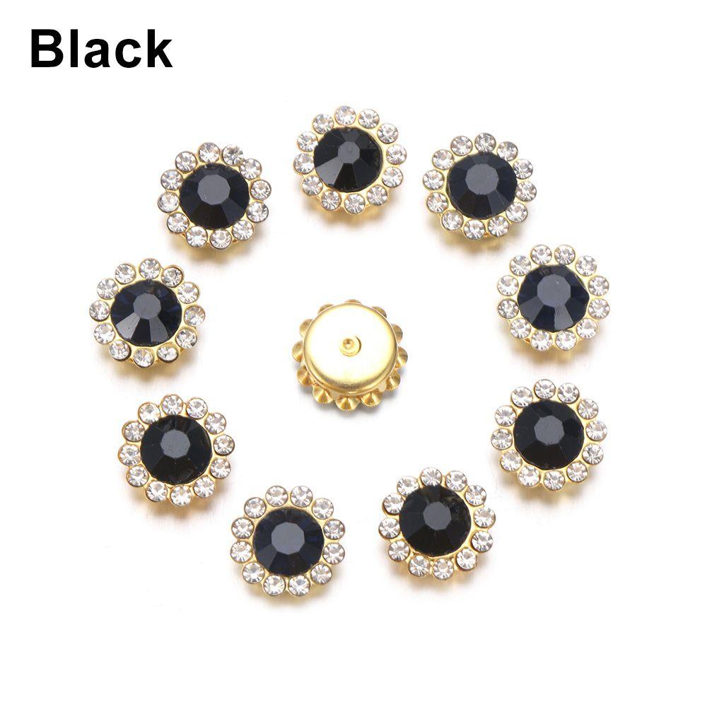 Apparel Sewing Sparkling Flower-shaped Clothes Decoration Rhinestone Buttons Crystal Glass Stone