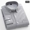 Classic Fit Fasion Cotton Long-sleeve Shirt for Men Single Pocket Slim Fit Casual Top Soft Oxford Solid Color Office Clothes