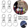 50Pcs Charm Lanyard Jewelry Lobster Claw Clasp Swivel Snap Hooks Key Chain Ring Clip DIY Making