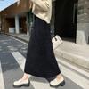 Autumn Winter Knit Long Skirt Women Casual Thick Korean High Waist Soft A-Line Skirt