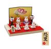 Osaka Choseido Original Hina Doll Compact Mini Hina Doll with Nameplate Ceramic Hina Doll Rabbit Flat Display Hina Doll with Felt (Sent Separately)