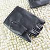Leather Gloves Black Fingerless Driving  Men Women Half Finger Gloves