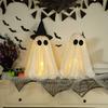 Light Up Halloween Ghost Decoration Scary Lighted White Cloth Ghost Spooky Tabletop Ornament for Indoor Home Mantel Shelf Decor