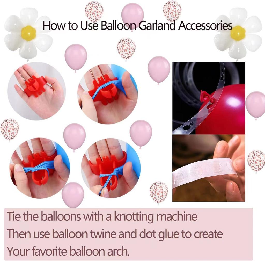 Pink White Metal Pink Balloon Chain Set Birthday Sequin Balloon Set Party Arrangement Wedding