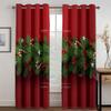 3D Christmas Curtains Christmas Christmas Tree Snowman Red Curtains Balcony Living Room Window Decorative Curtains 2 Panels
