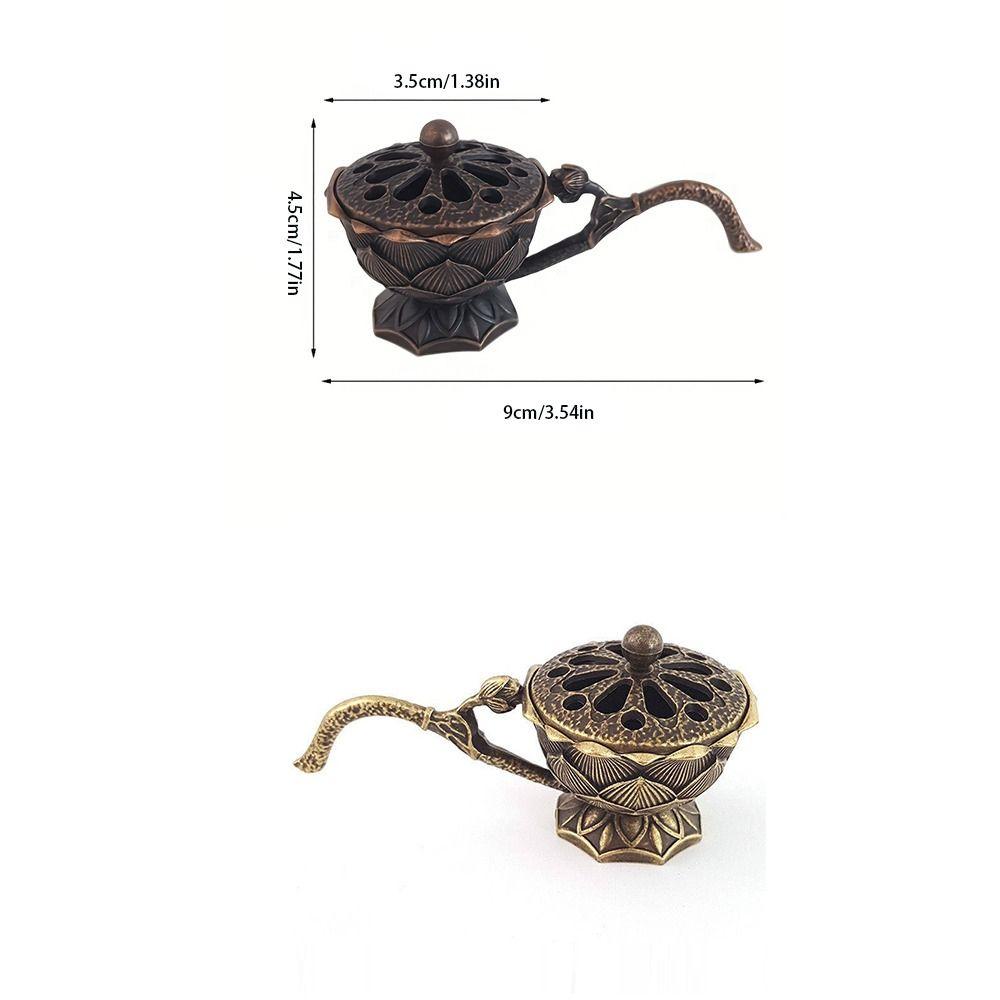 Retro Copper Incense Burner Zinc Zinc Alloy Metal Censer Room Decor Brass Incense Holder  Sandalwood