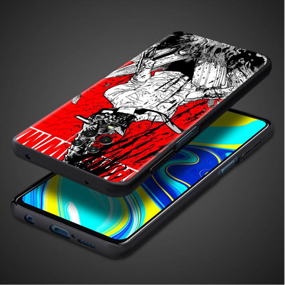 Luxury Black Phone Case For Xiaomi Redmi Note 11 10 9 8 7 Pro 9S 9A 9C 10s 8T K40 10C 10S Funda Cover Anime Chainsaw Man