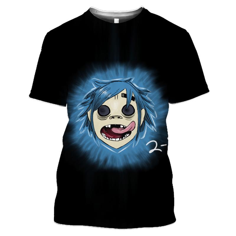 Rock Band Gorillaz Series Print Summer Men's O-Neck T-shirt Casual Short Sleeve Oversized T Shirts Fashion Trend Men Clothing