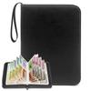 Card 4 Pockets Can Hold 400 50 PU Surface Waterproof and Collect Star Card Collection File File, Cards, Cards, Wear-resistant Clip, (black)