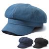 Vintage Octagonal Caps Back Closed Newsboy Cap Fashion Women Denim Beret  Unisex