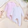 Newborn Summer Romper: Thin, Long Sleeve, Double Zipper, Breathable, Footed Baby Crawling Bodysuit