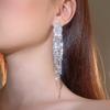 Temperament Earrings Earrings Europe and The United States Fashion Luxury Ultra-flash Full of Diamonds Long Tassel Earrings Female