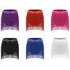 Girls Integrated Safety Shorts Elastic Waist Fringe Dance Bottoms Sparkly Sequins Training Performance Wear