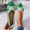 Fashion Women's Flat Shoes 2024 Spring and Autumn New Large Size Pointed Flat Women's Shoes Comfortable Flying Woven Bean Shoes