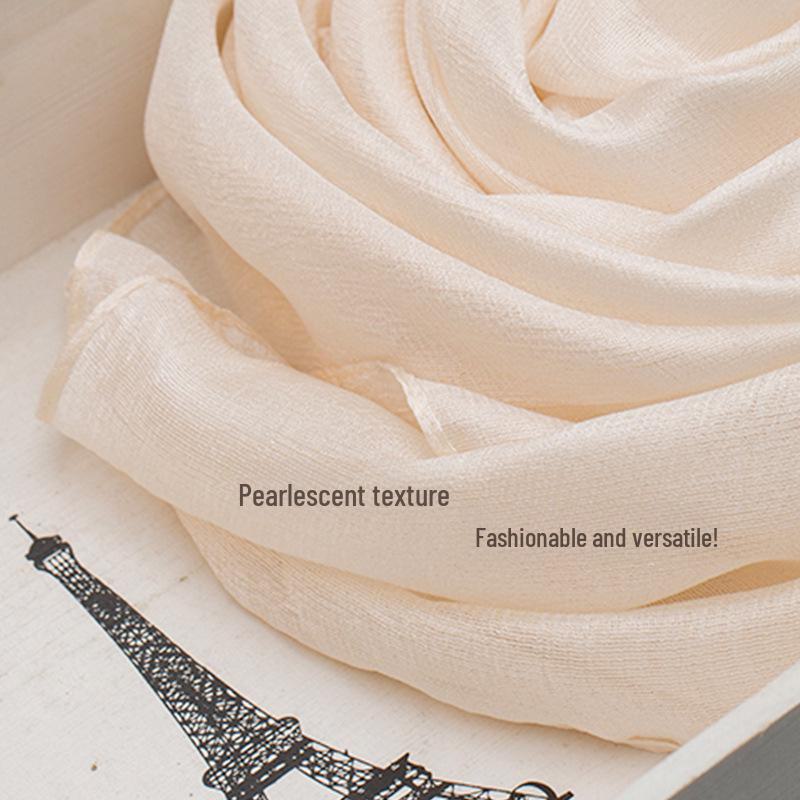 Pearlescent Korean-Style Women's Dutch Linen Scarf - Long, Smooth, and Fashionable Shawl