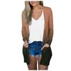Women's Fashion Loose Casual Pocket Print Long Sleeve Cardigan Jacket Tops