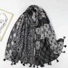 2024 Spring And Autumn Winter New Cotton And Hemp Long Thin Scarf Travel Versatile Sunscreen Warm Shawl For Women