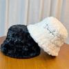 Bucket Hat Women's Autumn and Winter New Warm Lamb Wool Plush Pot Hat