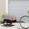 VidaXL Bicycle Trailer Black and Orange 30 Kg Iron 94117
