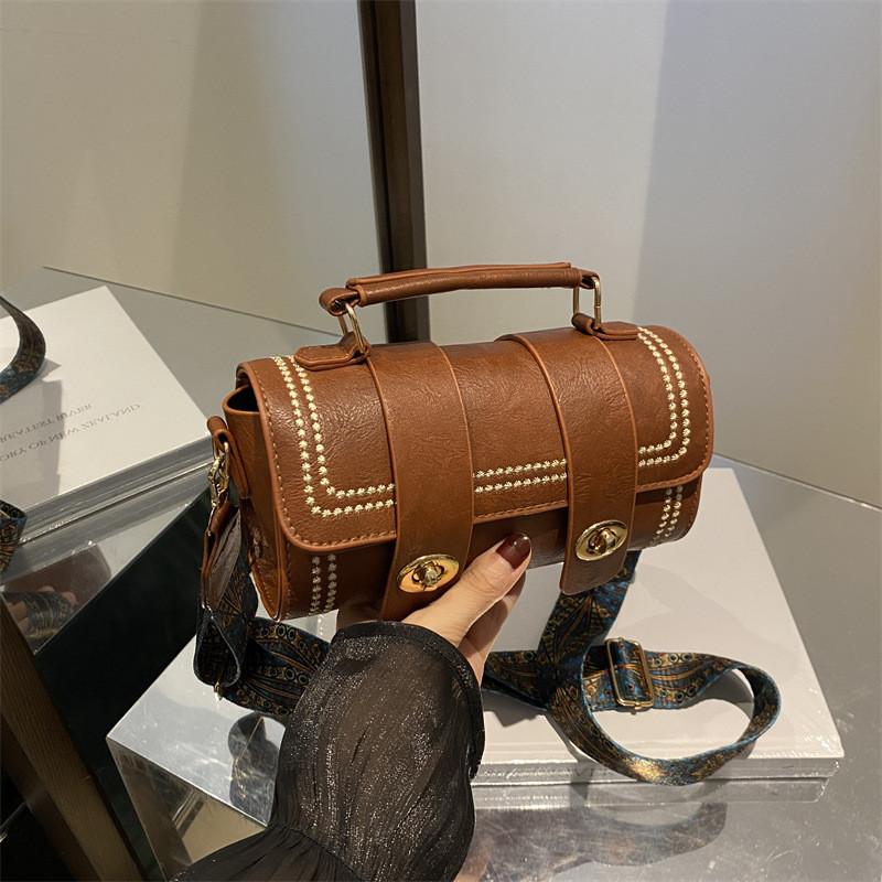 Color Single Solid Shoulder Crossbody Square Bag Handbag Women Gift Fashion