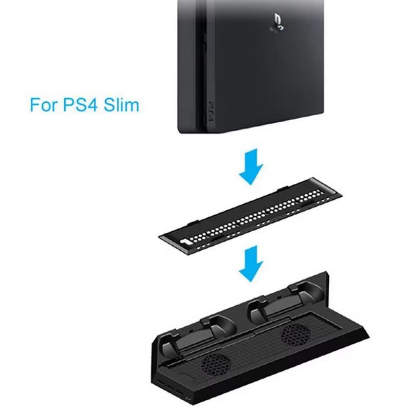 Vertical Stand for PS4 Slim / PS4 with Cooling Fan for Playstation 4