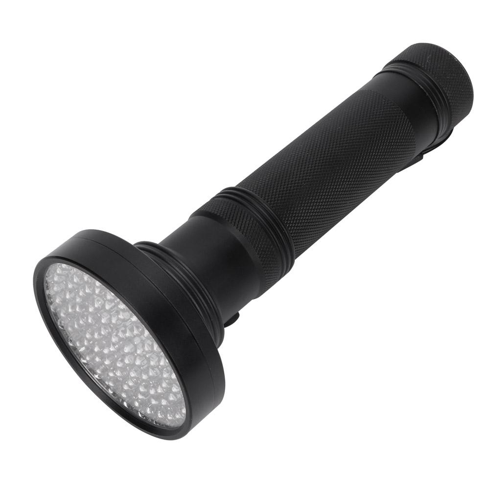 100LED UV Flashlight Fluorescent Detection Lamp for Cosmetic Mask Banknote Verification(black)