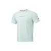 Li Ning Running Series Solid Color Letter Print Round Neck Quick-Dry Breathable Short Sleeve T-Shirt Men Tops Light-Blue ATST081-8