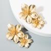 Women's Flower Temperament  Shiny Gold Petal Alloy Drop Earrings