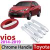 For Toyota Vios XP150 2014 2015 2016~ Chrome Exterior Door Handle Cover Car Accessories Stickers Trim Set Fit Yaris Sedan